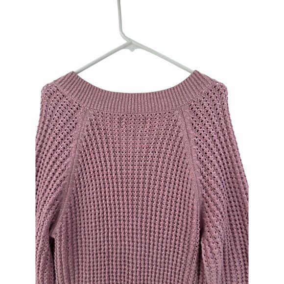 Needle Works Women's Long Sleeve V-Neck Sweater Pink Size 22/24 - Picture 5 of 6